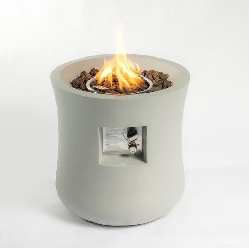 Outdoor Propane Fire Pit Table,Compact Streamlined Modern 20-inch,Round Graphite Base With Waterproof Cover,Free Lava Rocks - Outdoor Chilling
