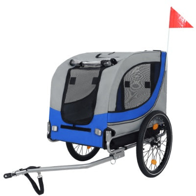 Large Folding Bike Trailer For Dogs 120LB Capacity All-Terrain Pet Carrier, Durable Steel Frame For Cycling, Jogging, Camping Outdoor Adventures - Outdoor Chilling
