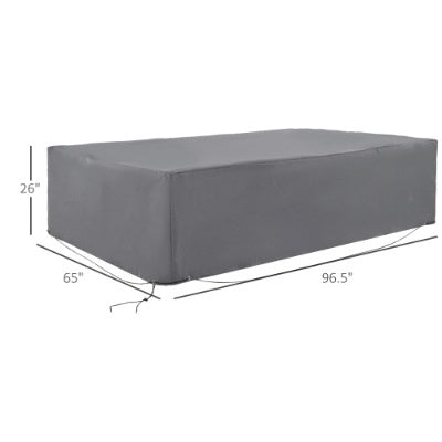 Outsunny 97 X 65X 26 Heavy Duty Outdoor Sectional Sofa Cover, Waterproof Patio Furniture Cover For Weather Protection, Gray