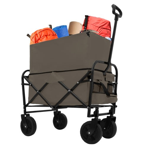 Minimeetall Multi-use Bag,Collapsible Foldable Wagon Cart Beach Wagon Heavy Duty Utility Cart Utility Wagon Grocery Cart For For Camping 3pcs Plastic Liner Bag Cover , Olive Green - Outdoor Chilling