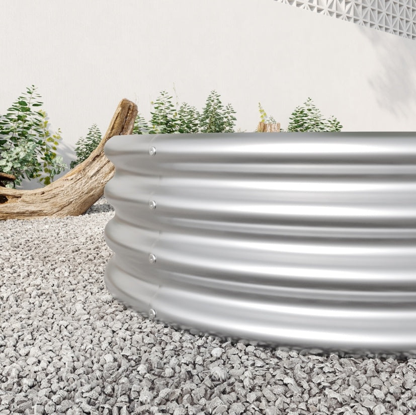 Oval Large Metal Raised Garden Bed For Plants, Vegetables, Flowers - Outdoor Chilling