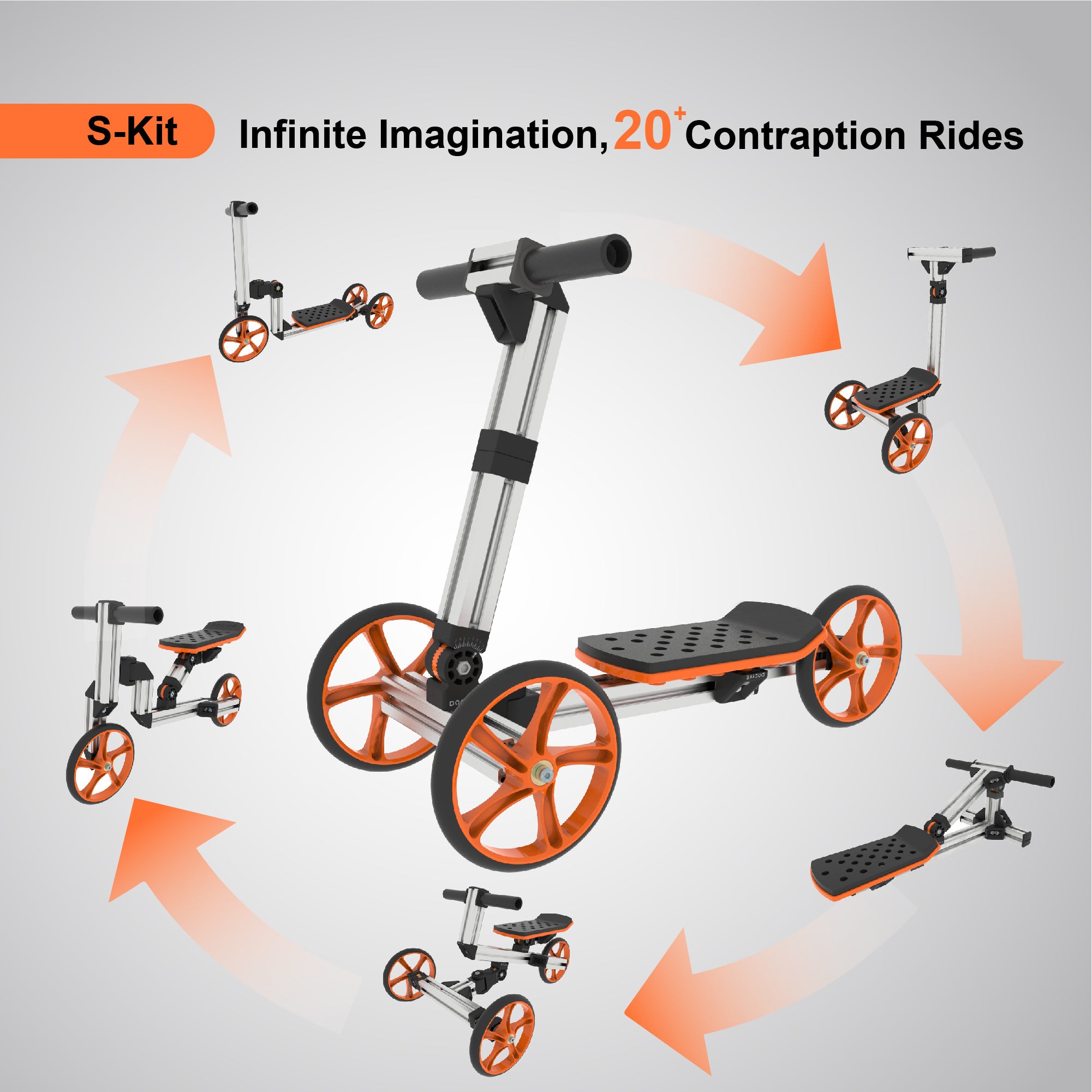 Buildable Kit 20-in-1 Balance Bike No Pedal Toy For Kids Engineered Construction Kit For Children Ages 1 To 4 - Non-Electric - Outdoor Chilling