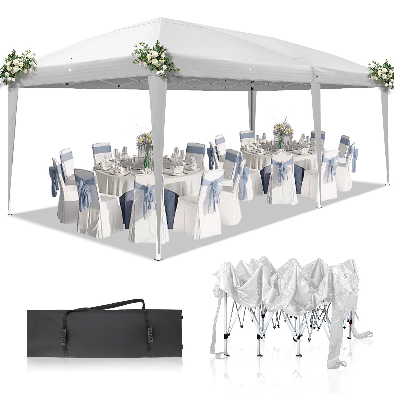 10x20ft White, Shade - Folding canopy - Outdoor Chilling