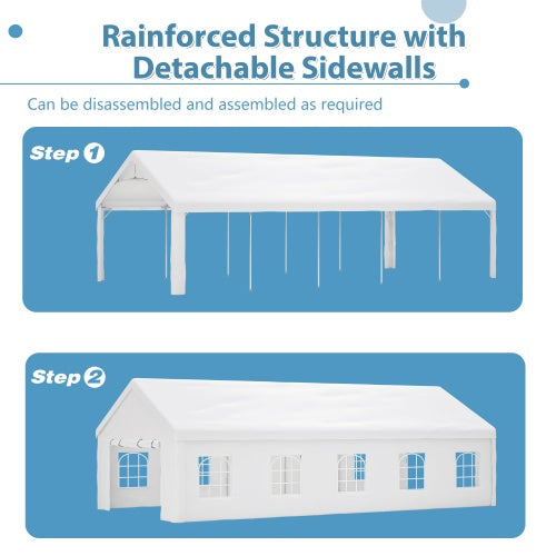 16x32FT Party Tent Heavy Duty, Large Wedding Event Shelters With 3 Storage Bags & Removable Sidewalls, Outdoor Canopy Gazebo Commercial Tents For Parties Carport Camping Garden Patio - Outdoor Chilling