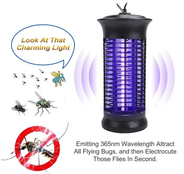 Electric Fly Gnat Killer Lamp Pests Fly Insect Trap Mosquito Bug Zapper 4,000V - Outdoor Chilling