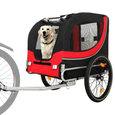 Large Folding Bike Trailer For Dogs 120LB Capacity All-Terrain Pet Carrier, Durable Steel Frame For Cycling, Jogging, Camping Outdoor Adventures - Outdoor Chilling