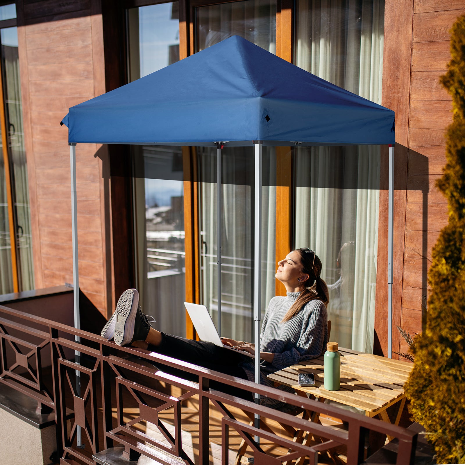 5X5ft Blue, Outdoor Awning, Foldable