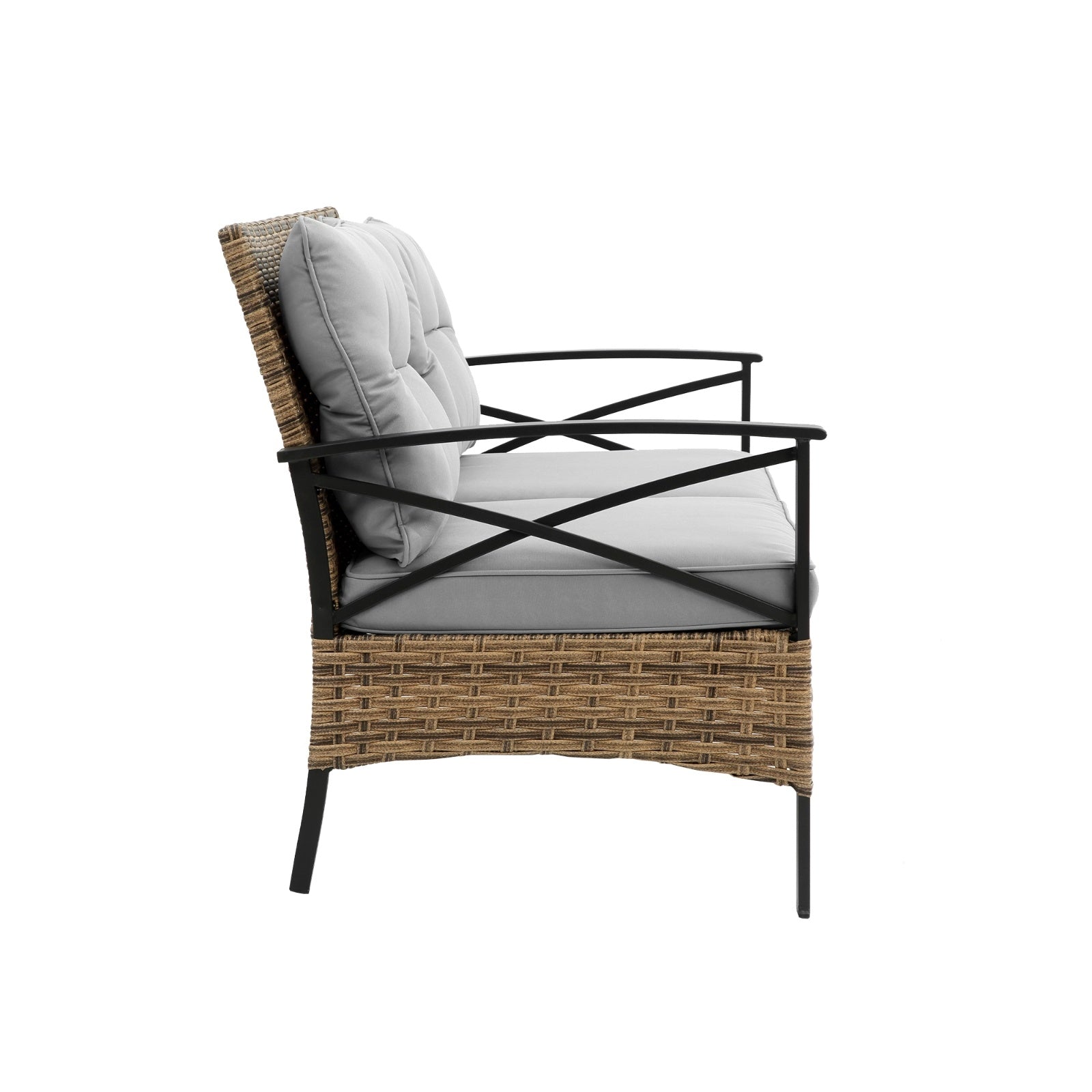 Patio 4Piece Sectional Sofa Set KD Rattan Wicker Outdoor Garden Furniture - Outdoor Chilling