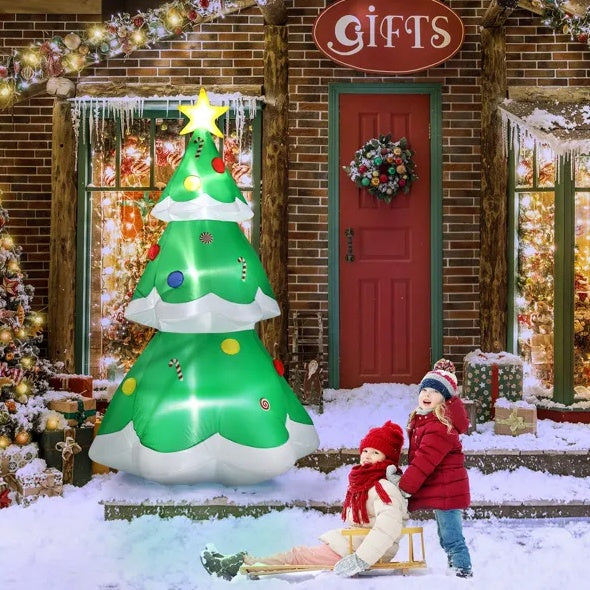 6.9 FT Lighted Christmas Inflatable Decoration, Inflatable Christmas Tree, Blow Up Yard Decorations With Built-in LED Lights For Holiday Party Front Yard Lawn Garden Decor - Outdoor Chilling