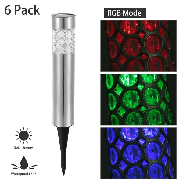 6 Pack Outdoor Solar Light IP44 Waterproof RGB Garden Lamp Landscape Lawn DEcor Light By Kacuyelin Boutique Store - Outdoor Chilling