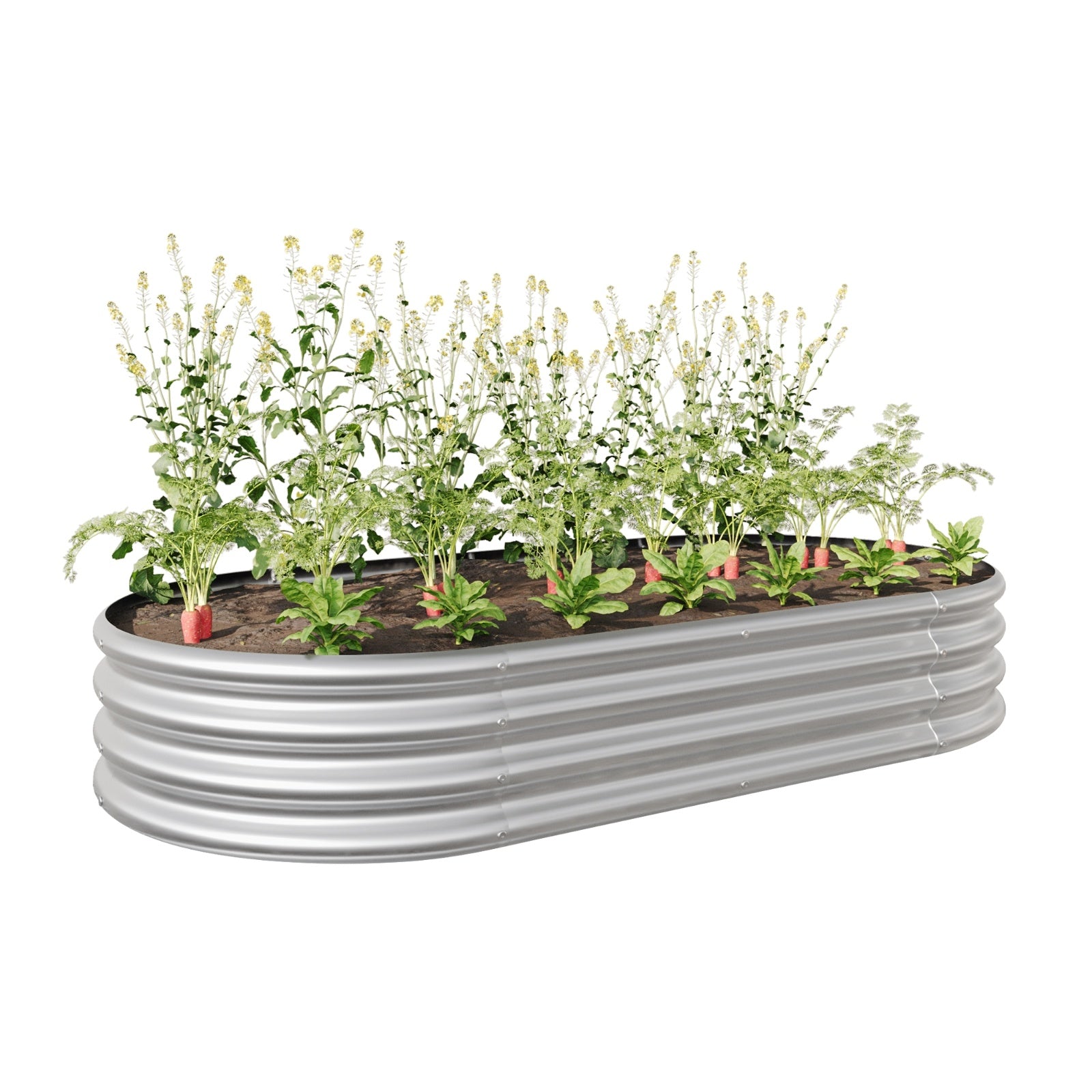 Oval Large Metal Raised Garden Bed For Plants, Vegetables, Flowers - Outdoor Chilling