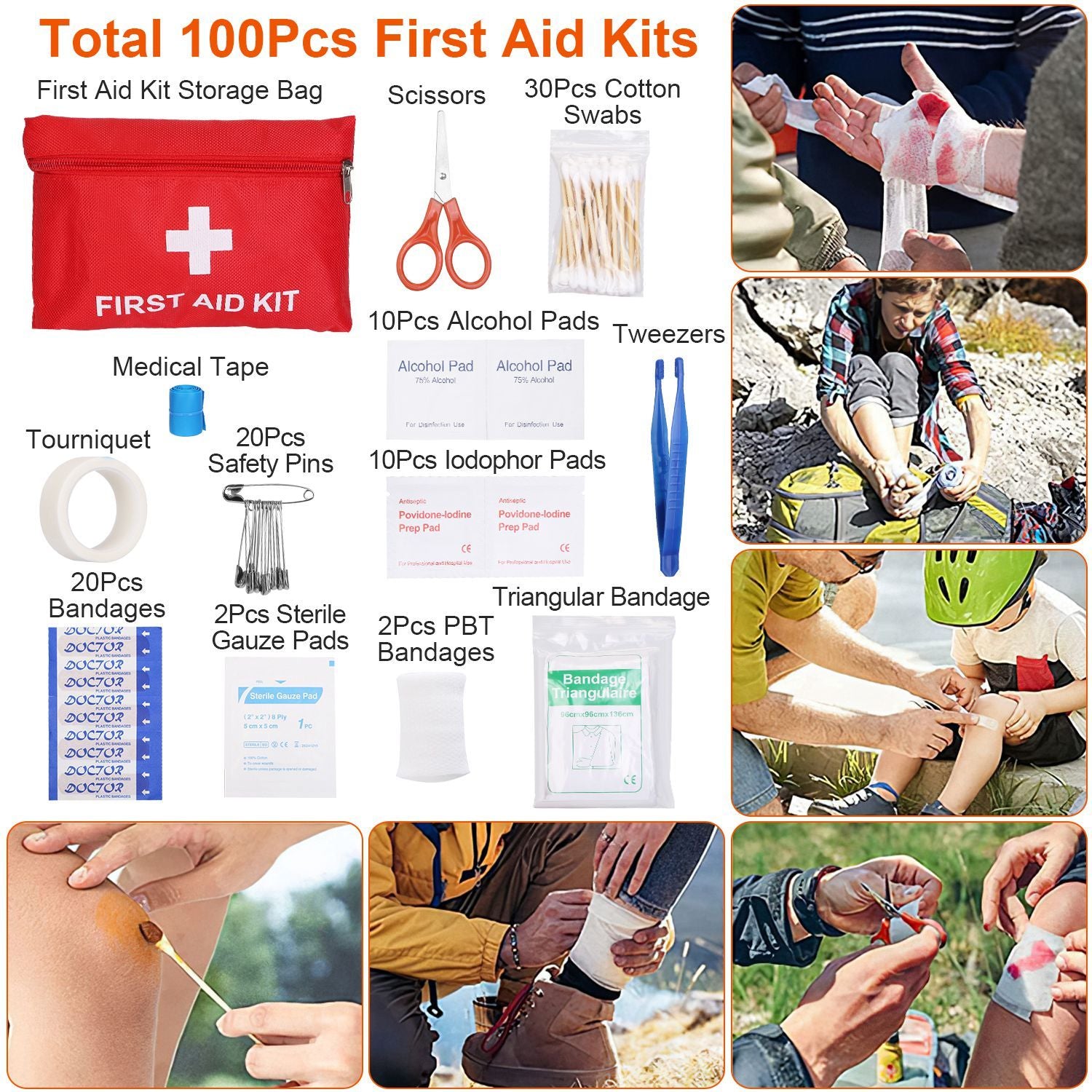 125Pcs Survival Kits Professional Emergency Survival Gear Tactical First Aid Kit Supplies For Outdoor Adventure Camping Hiking Hunting - Outdoor Chilling