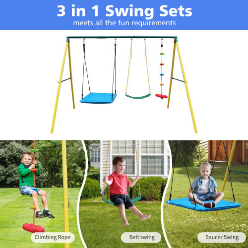 Indoor Outdoor Metal Swing Set With Safety Belt For - Outdoor Chilling