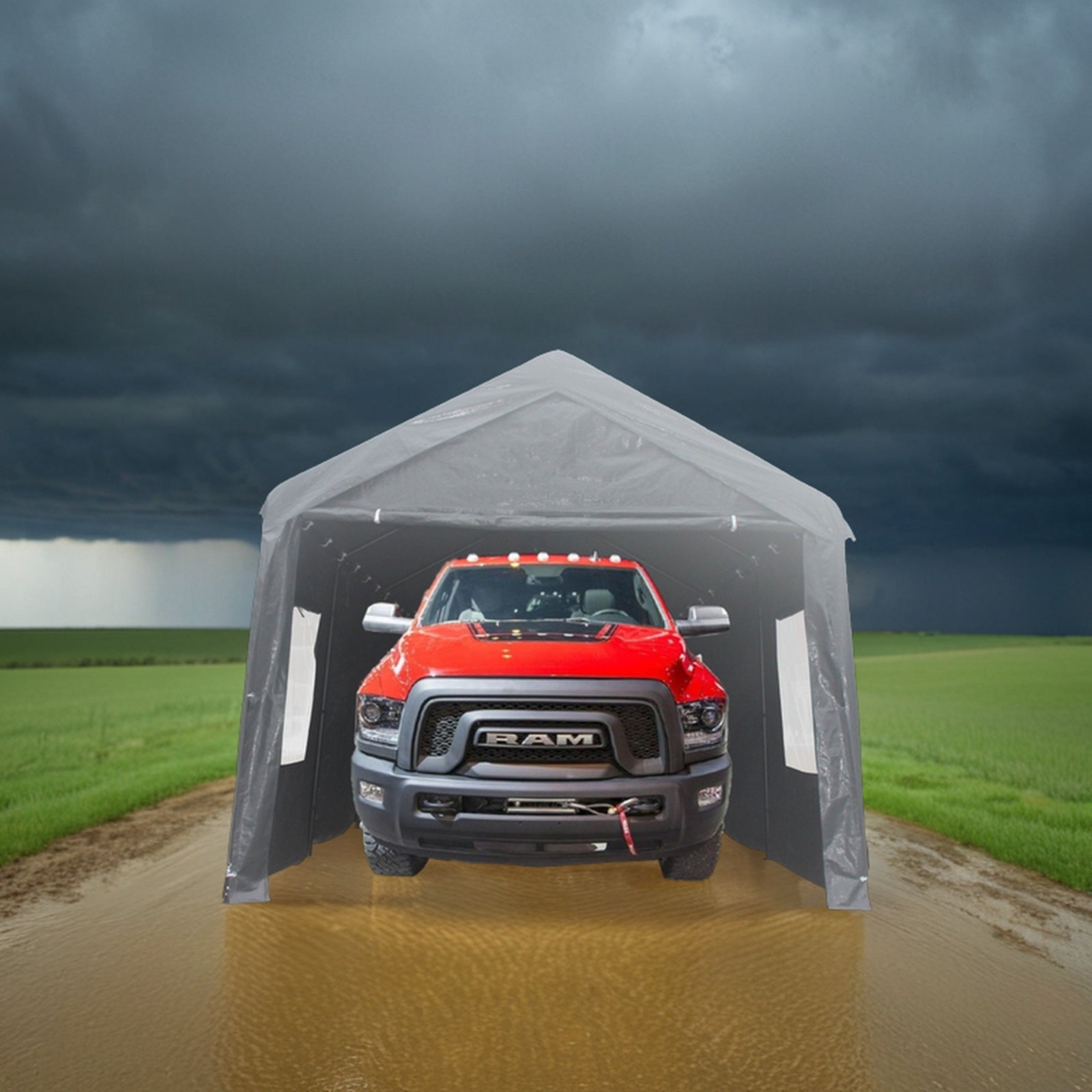 10x20ft Gazebo Party Tent Heavy Duty Canopy Carport Outdoor Portable Garage Grey - Outdoor Chilling