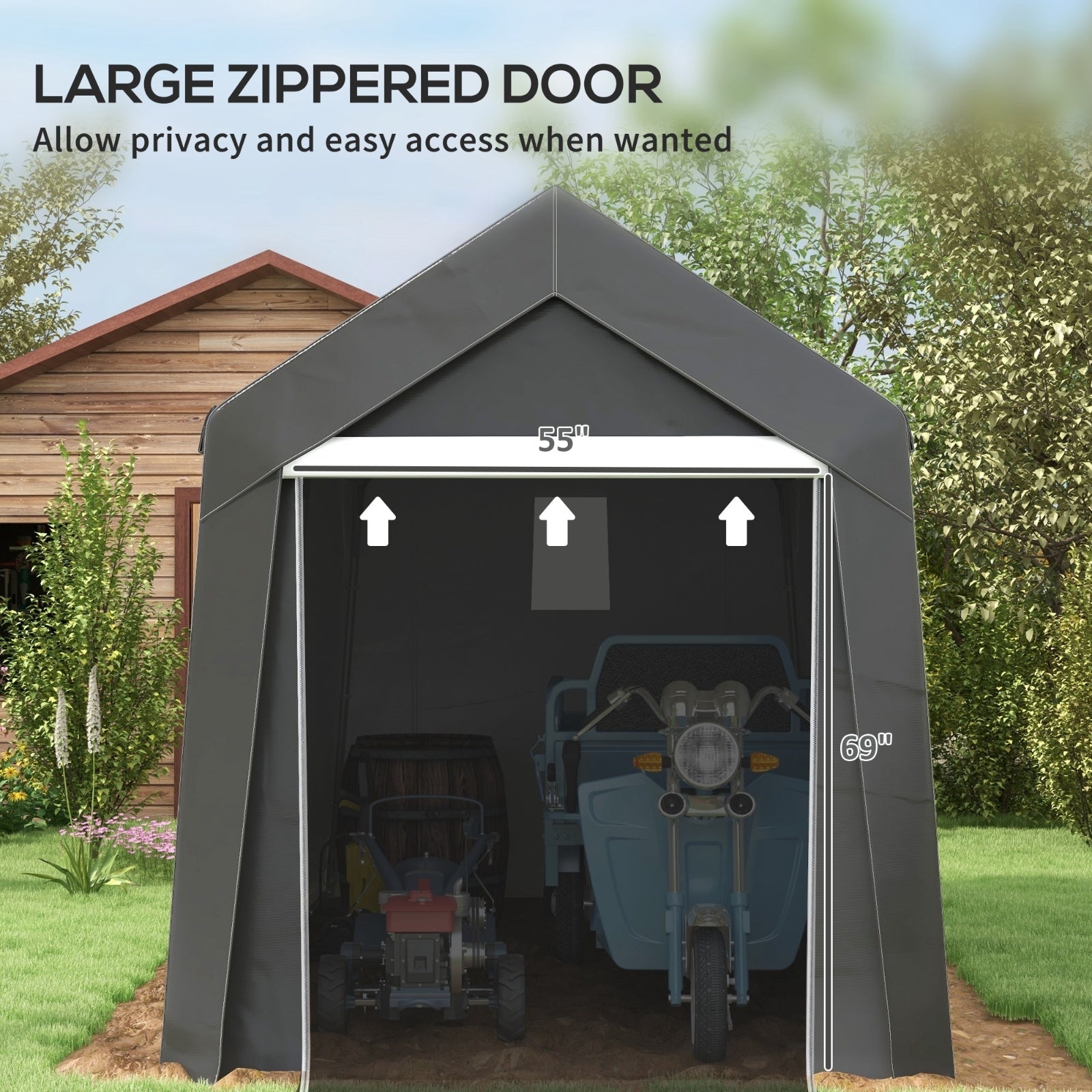 Outsunny 7' X 12' Garden Storage Tent, Heavy Duty Outdoor Shed, Waterproof Portable Shed Storage She - Outdoor Chilling