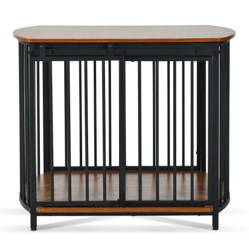 31.5 Furniture Style Dog Crate For Small And Medium Dogs, Wooden Cage Indoor Kennel Furniture, Modern Dog Crate End Table With Double-Doors - Outdoor Chilling