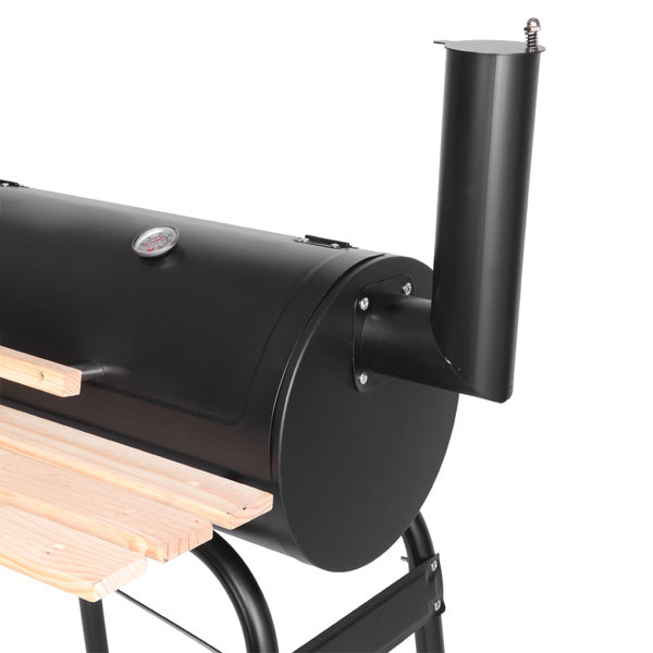Black Wood/Charcoal Smoker/Grill - Outdoor Chilling
