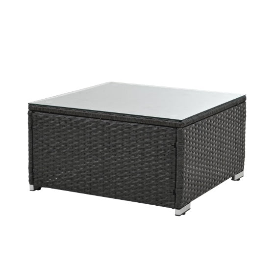Patio Furniture PE Rattan And Tempered Glass Table - Outdoor Chilling