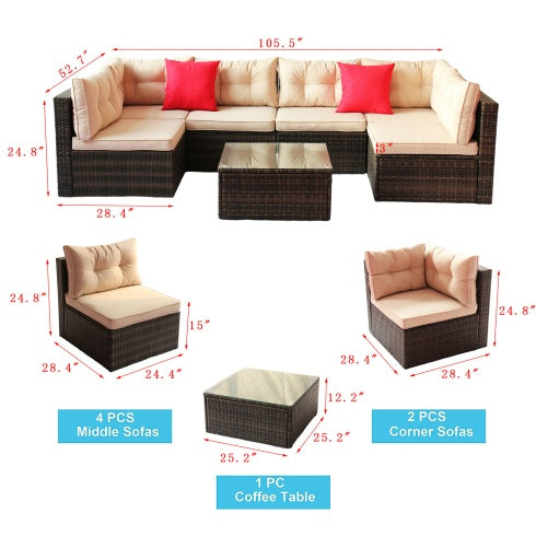 Patio Furniture Set PE Rattan Sectional Garden Furniture Corner Sofa Set - Outdoor Chilling