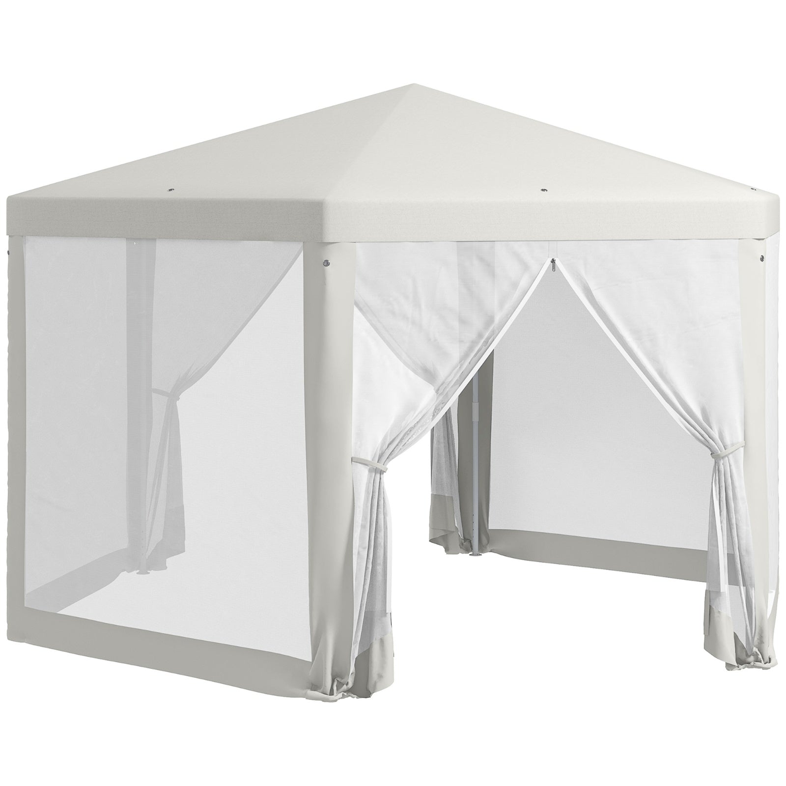 Outsunny 13' X 11' Outdoor Party Tent, Hexagon Sun Shade Shelter Canopy With Protective Mesh Screen - Outdoor Chilling