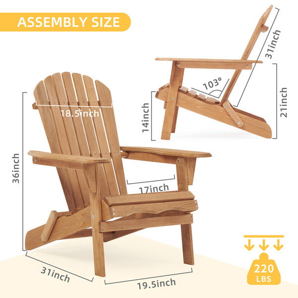 Wooden Outdoor Folding Beach Chair Two-piece Set - Outdoor Chilling