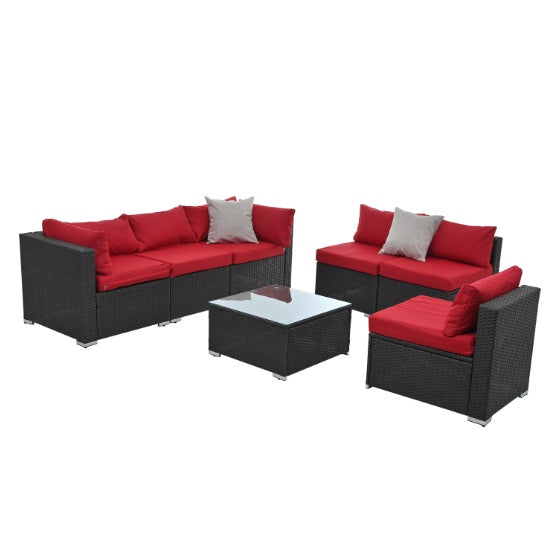Patio Furniture PE Rattan And Tempered Glass Table - Outdoor Chilling