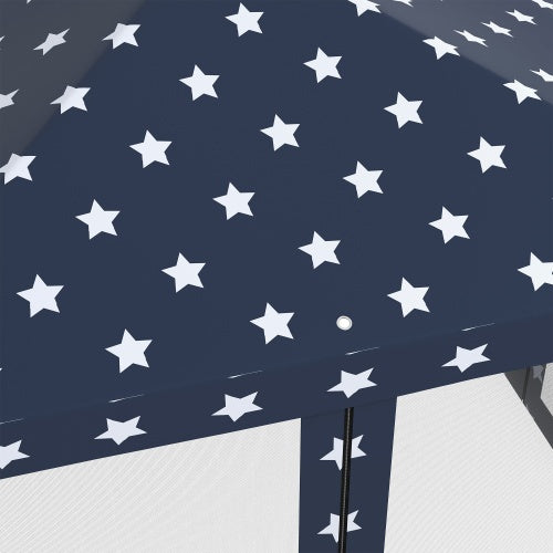 Outsunny 10 X 10 Up Canopy Tent With Netting, Instant Gazebo, Ez Up Screen House Room With Carry Bag, Height Adjustable, For Outdoor, Garden, Patio, American Flag - Outdoor Chilling