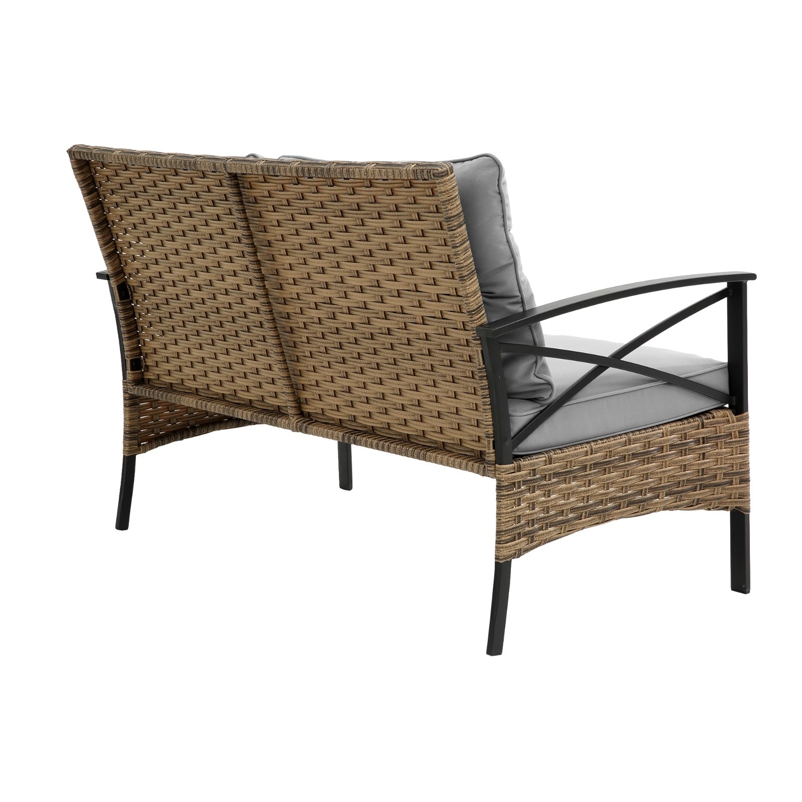Patio 4Piece Sectional Sofa Set KD Rattan Wicker Outdoor Garden Furniture - Outdoor Chilling