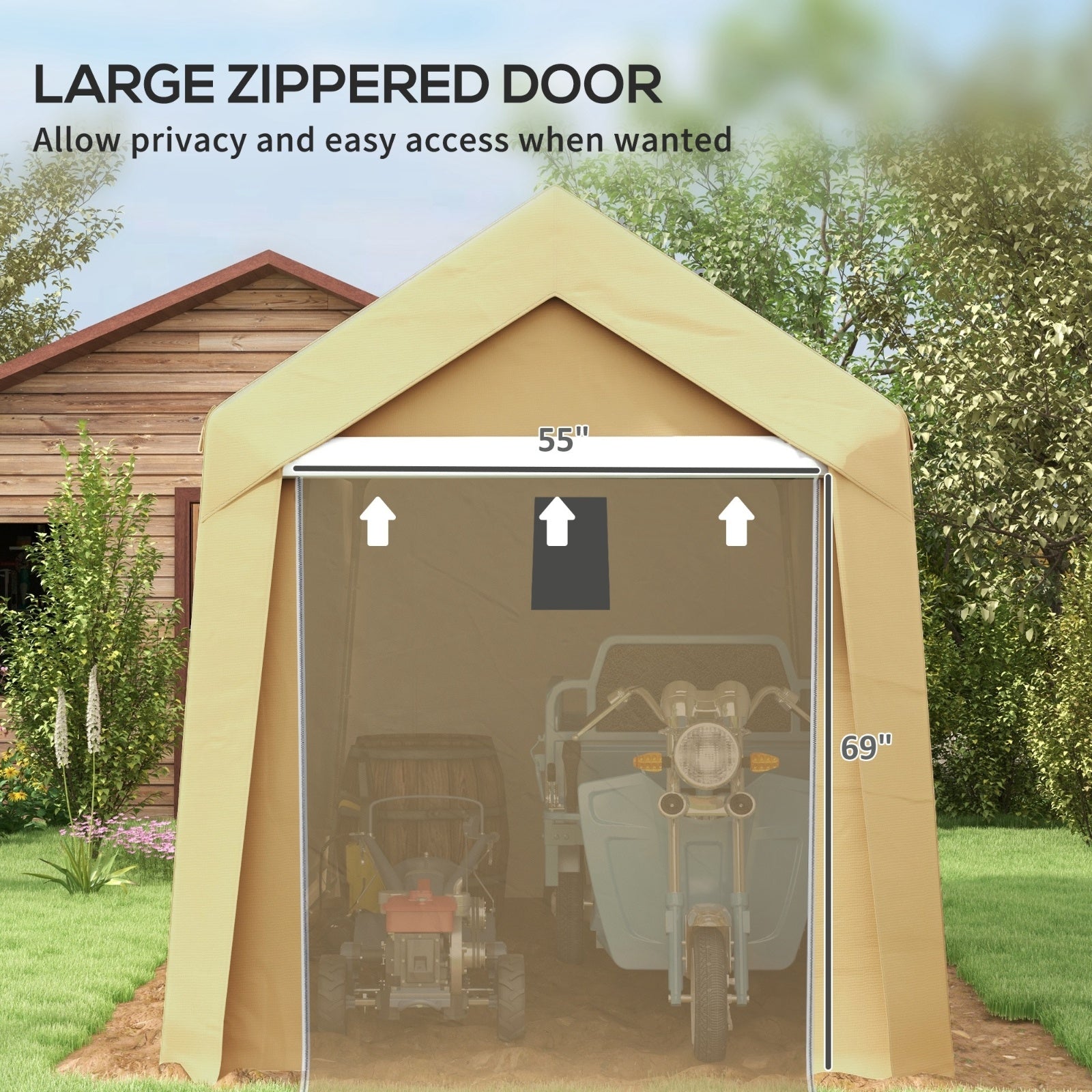 Outsunny 7' X 12' Garden Storage Tent, Heavy Duty Outdoor Shed, Waterproof Portable Shed Storage She - Outdoor Chilling