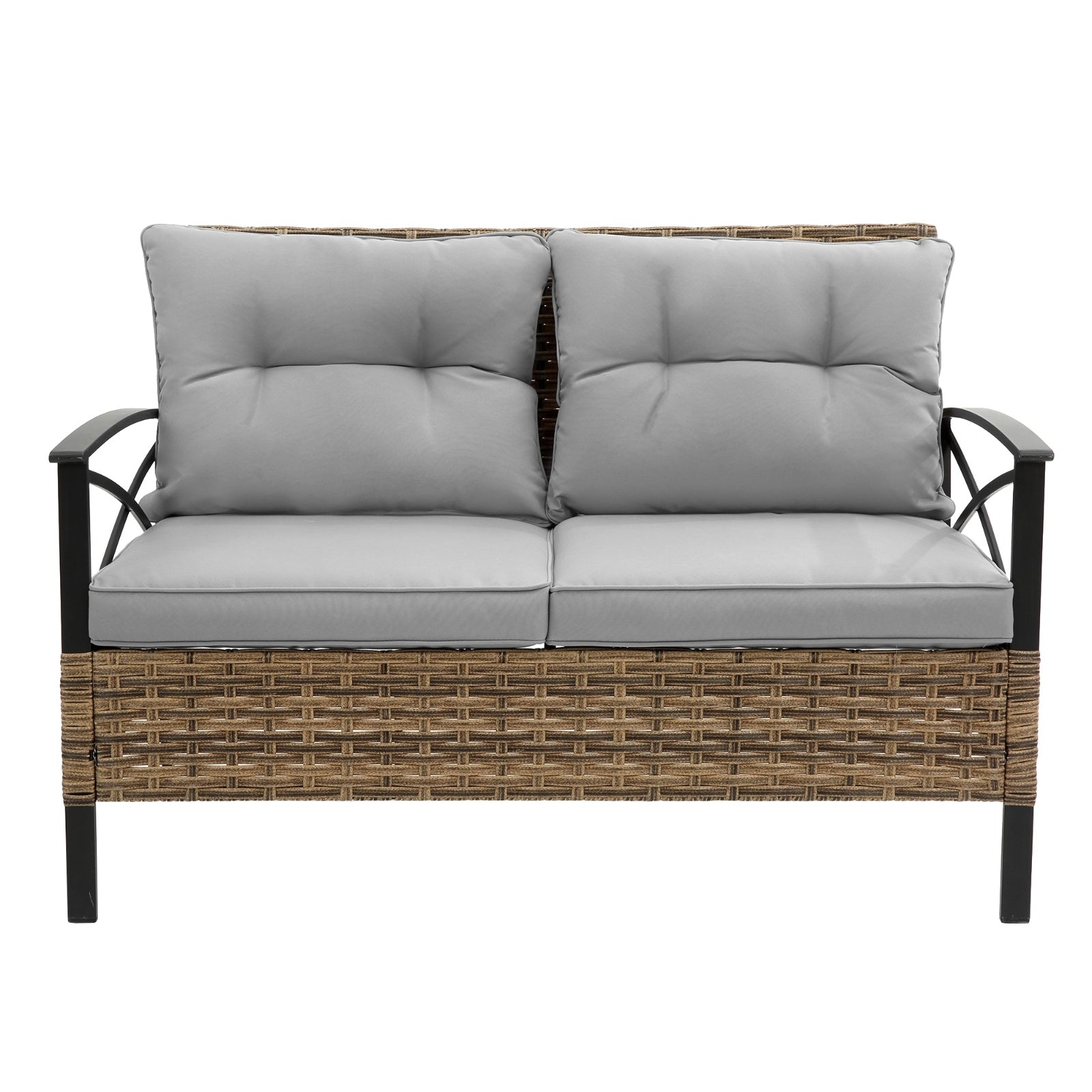 Patio 4Piece Sectional Sofa Set KD Rattan Wicker Outdoor Garden Furniture - Outdoor Chilling