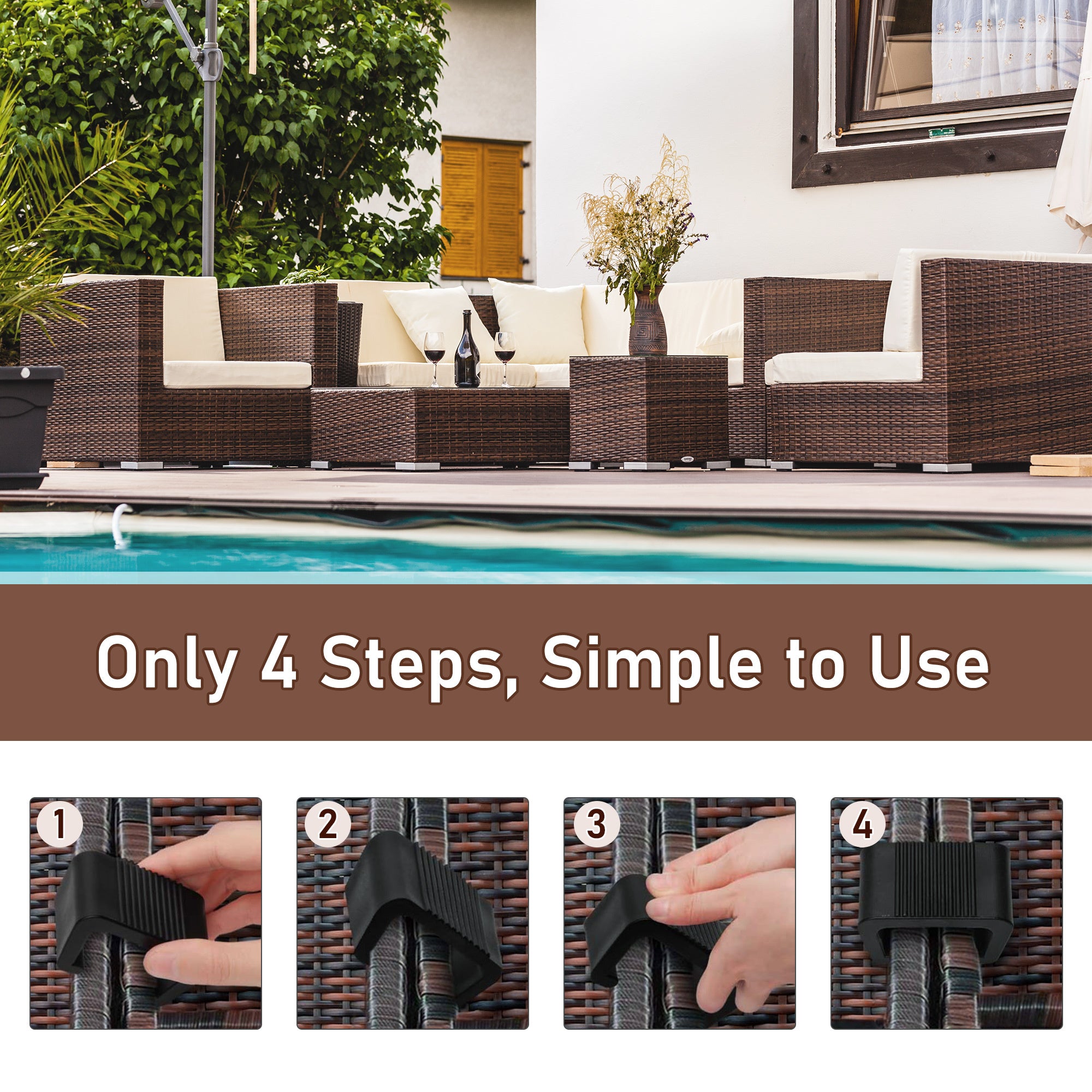 Furniture Clips, Outdoor Sectional Couch Connectors, Wicker Furniture,Chair Clamps For A Module Patio Sofa, Set Of 10 - Outdoor Chilling