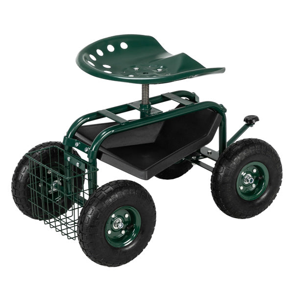 Deep Green Short Handle Garden Seat Car - Outdoor Chilling