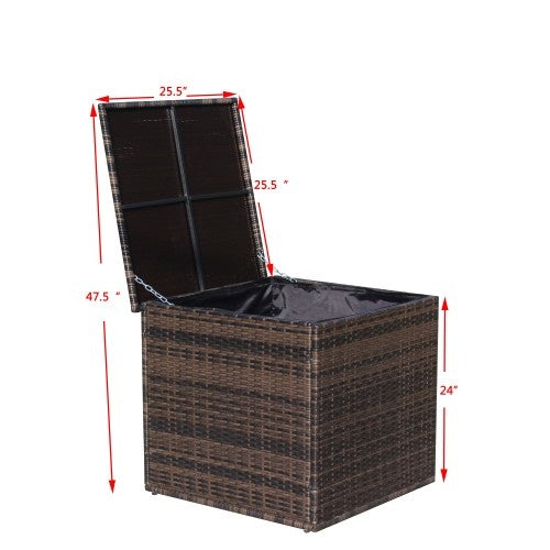 Wicker Patio Furniture Storage Box - Outdoor Chilling