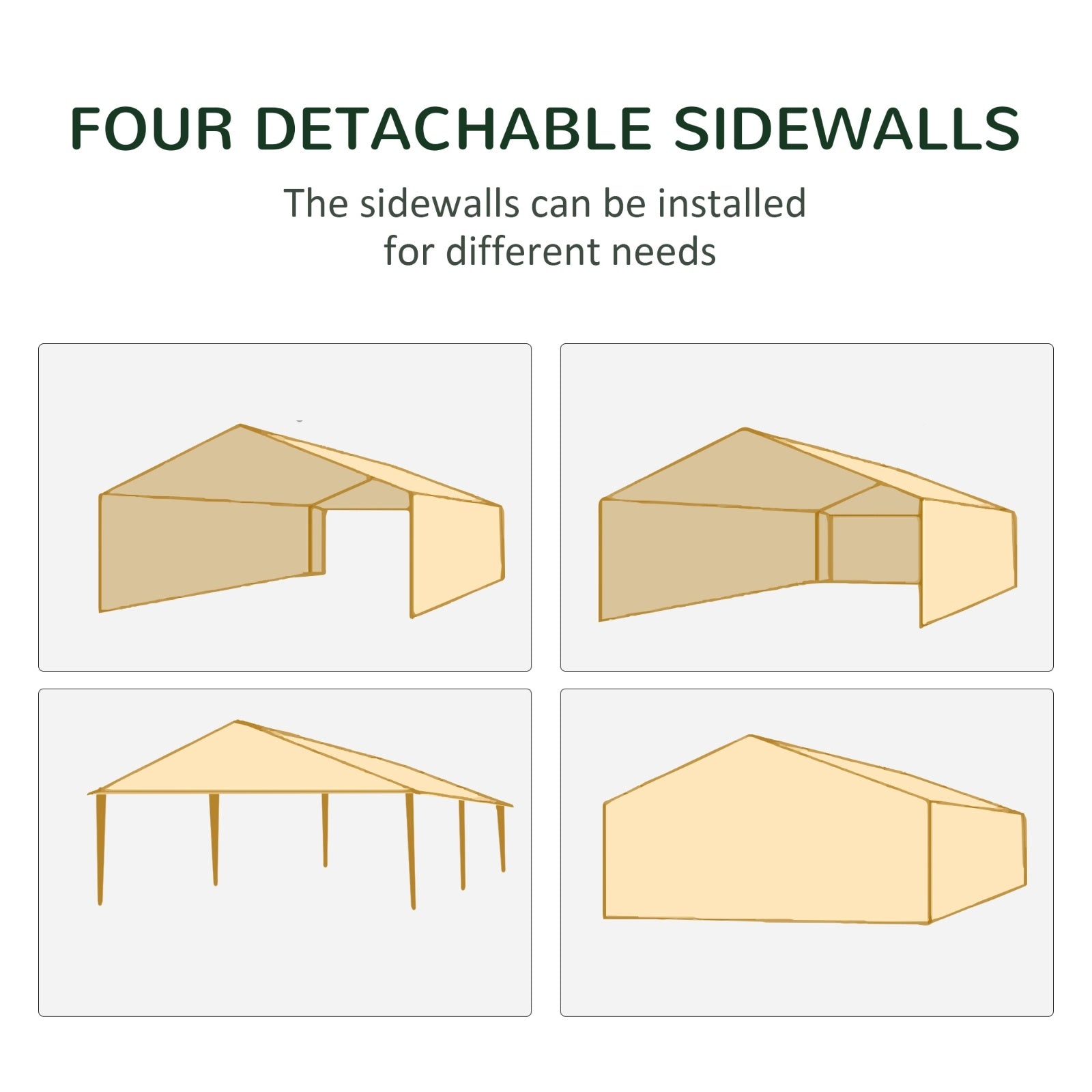 Outsunny 10' X 20' Party Tent, Outdoor Wedding Canopy & Gazebo With 6 Removable Sidewalls - Outdoor Chilling