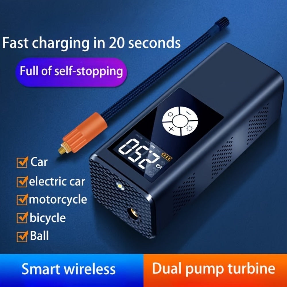Wireless Car Inflatable High-power Portable Intelligent Digital Display Inflatable Treasure Multi-function Wireless Charging - Outdoor Chilling