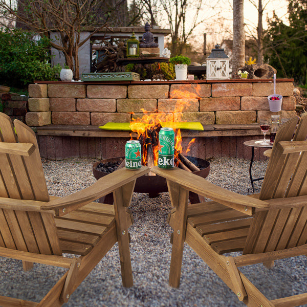 Wooden Outdoor Folding Beach Chair Two-piece Set - Outdoor Chilling