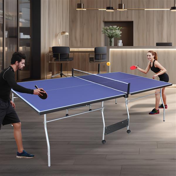 8-foot Medium-sized Table Tennis Table Foldable Portable Set - Outdoor Chilling
