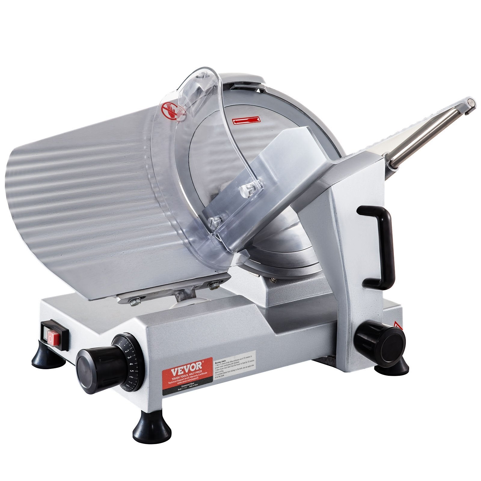 VEVOR Commercial Meat Slicer, 320W Electric Deli Food Slicer, 12 Inch Carbon Steel Blade Electric Food Slicer, 350-400RPM Meat Slicer, 0-0.6 Inch Adjustable Thickness For Meat, Cheese, Veggies, Ham - Outdoor Chilling