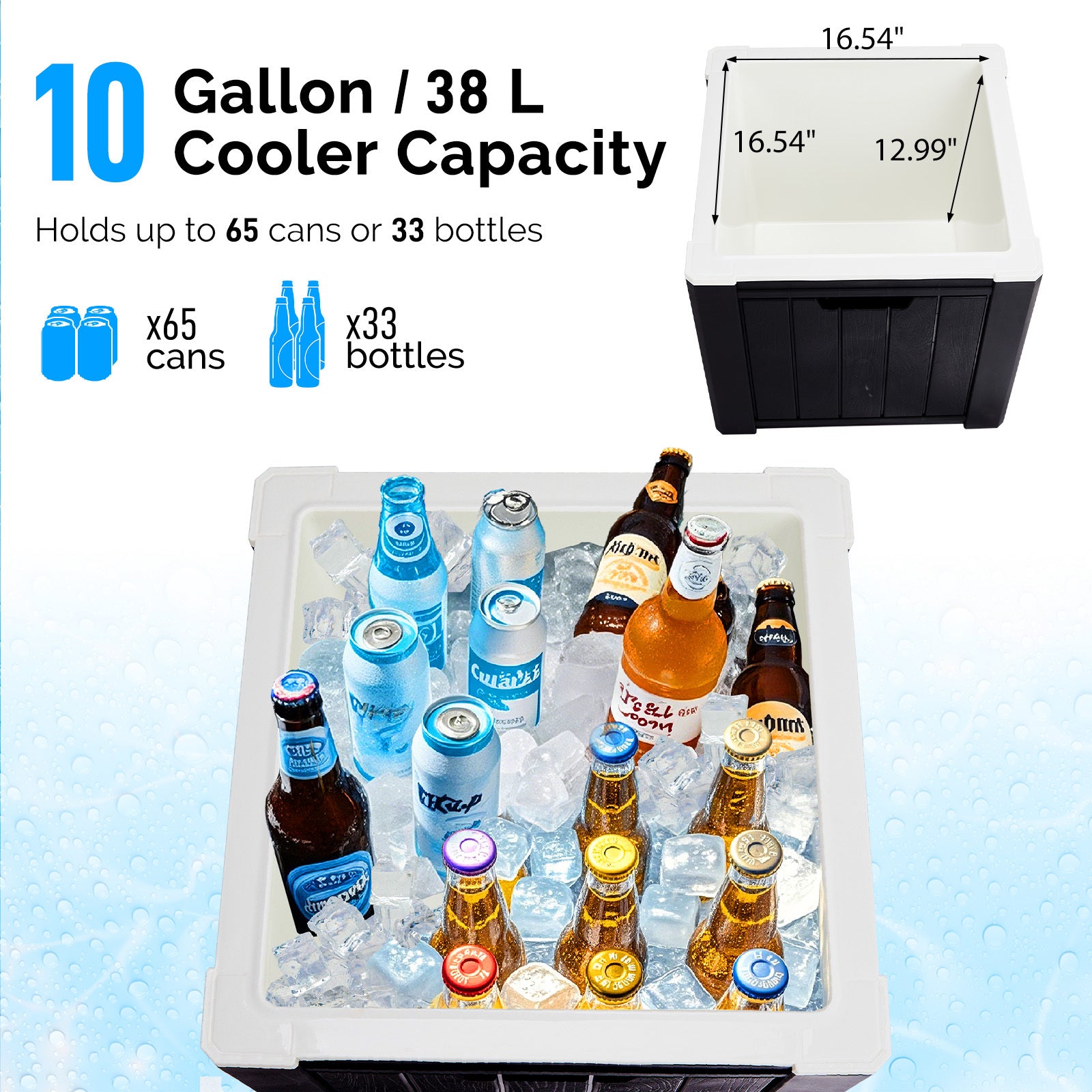 10 Gallon Cooler Side Table, Multi-purpose Ice Cooler Outdoor Cocktail Side Table For Camping, Picnic, Beach, Pool, Party - Outdoor Chilling