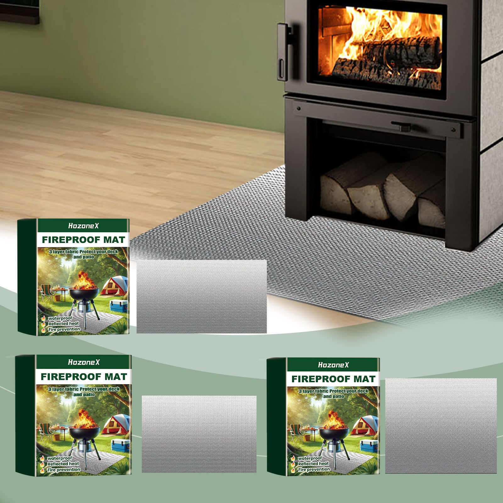 Portable Barbecue Fireproof Pad Outdoor Lawn - Outdoor Chilling
