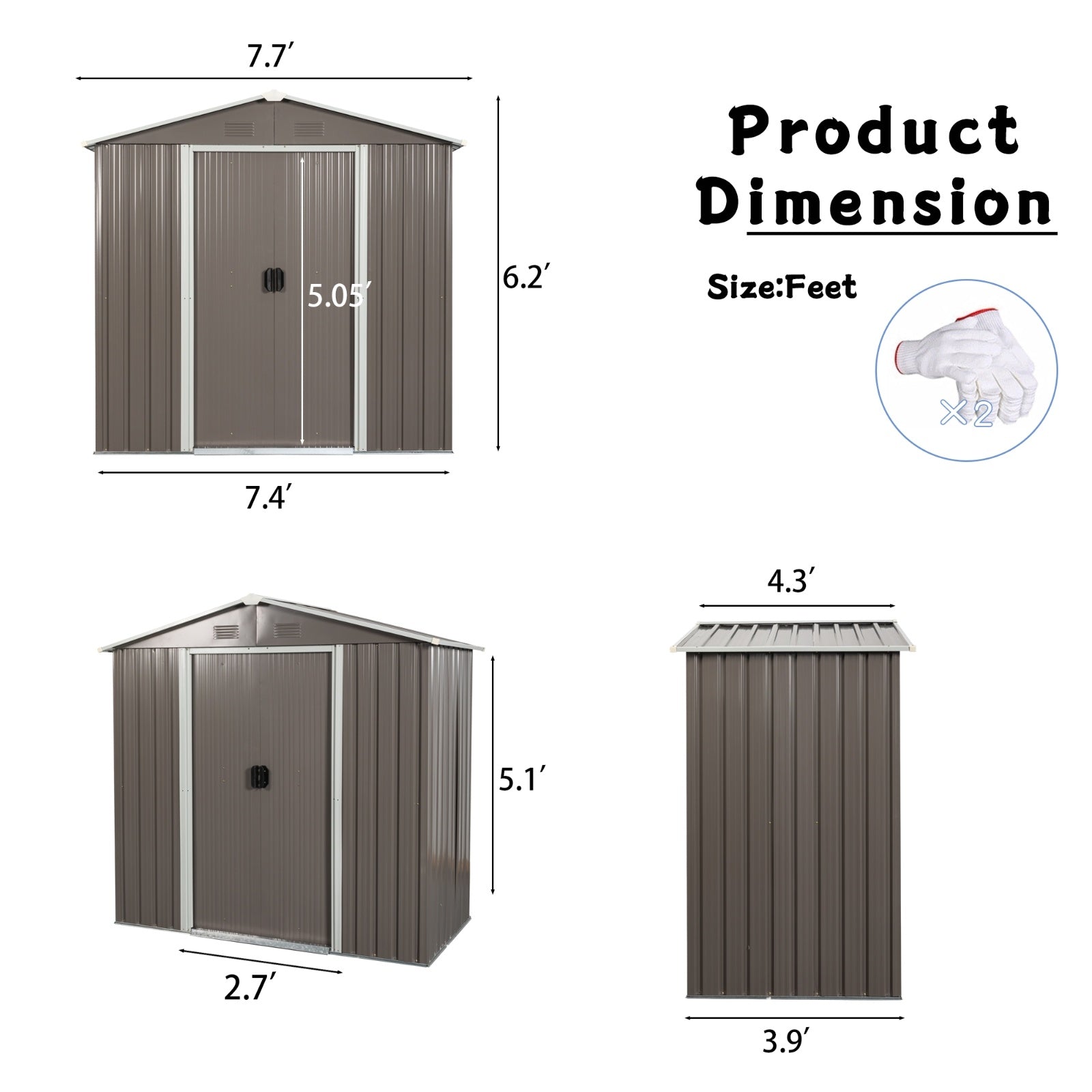 8ft X 4ft Outdoor Metal Storage Shed - Outdoor Chilling