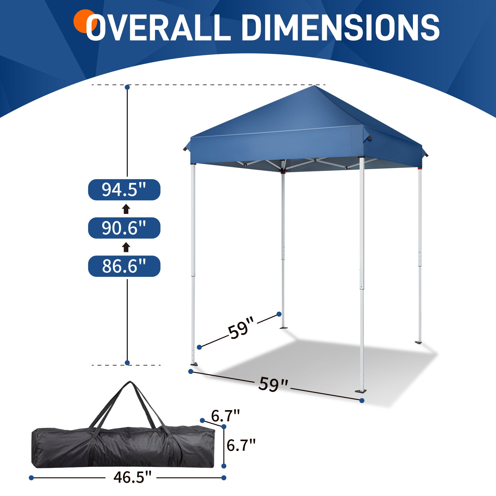5X5ft Blue, Outdoor Awning, Foldable - Outdoor Chilling