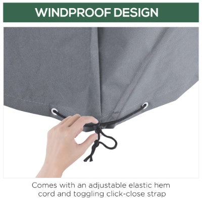 Outsunny 97 X 65X 26 Heavy Duty Outdoor Sectional Sofa Cover, Waterproof Patio Furniture Cover For Weather Protection, Gray