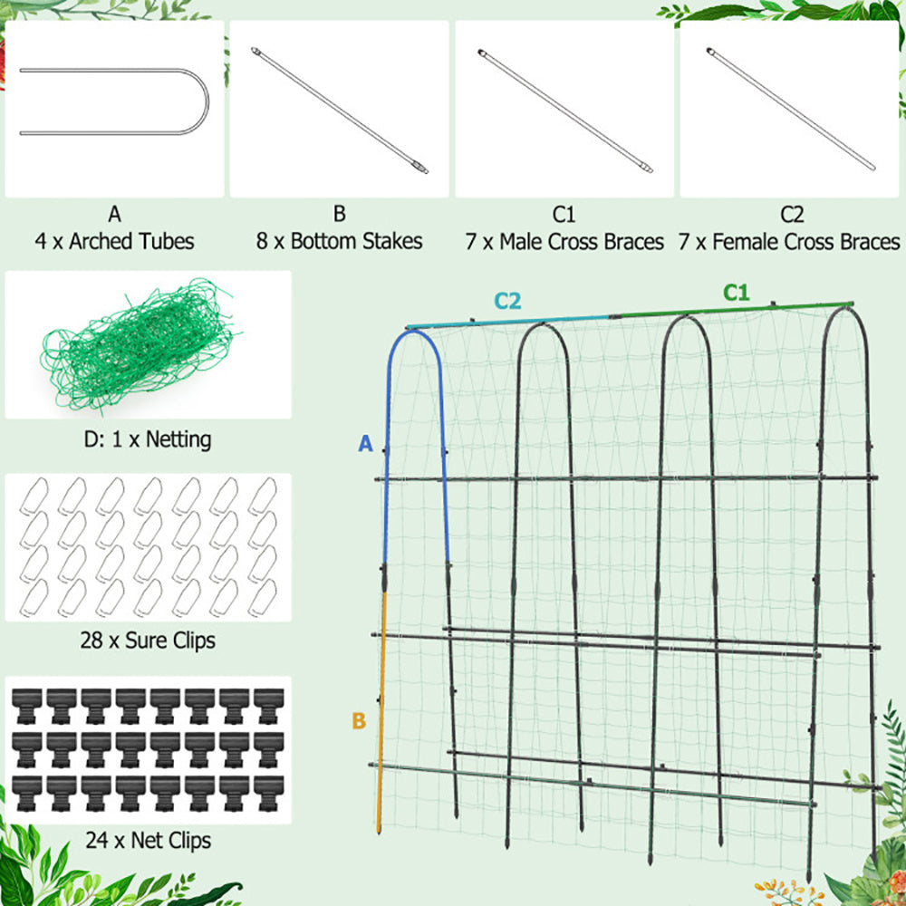 71 X 71 Inch U-Shaped Tall Garden Arched Trellis For Climbing Plants - Outdoor Chilling
