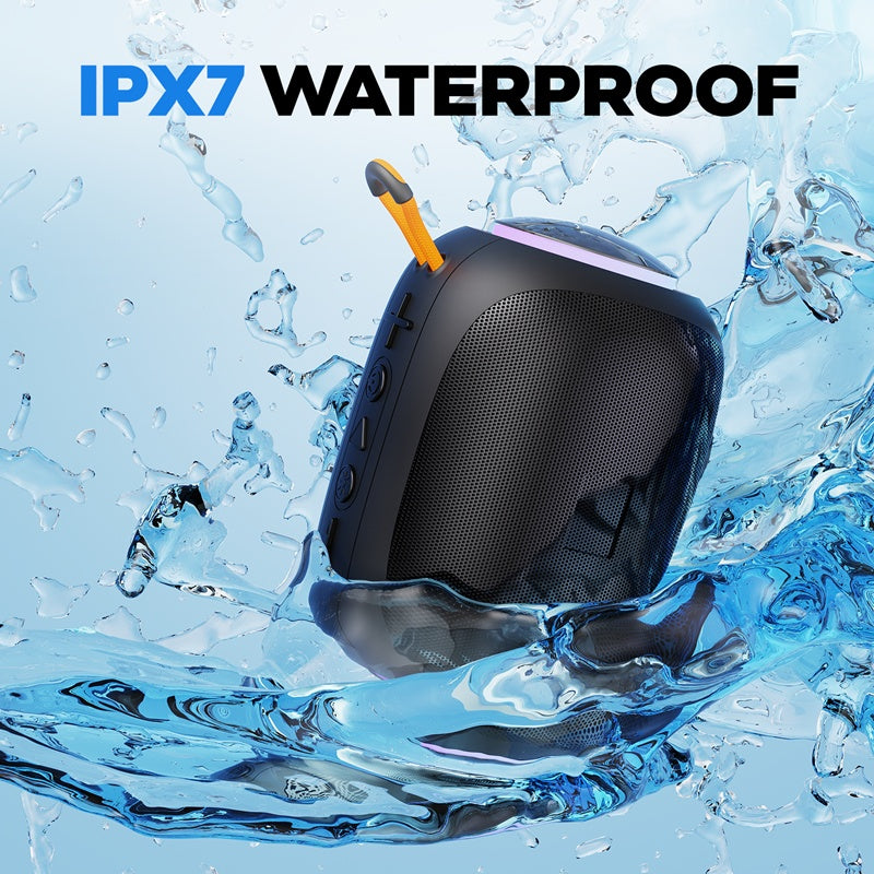 JYX L5 Portable Speaker & IPX7 Waterproof Bluetooth Speaker With LED Light & 8H Playtime Outdoor Speakers With Loud Stereo Sound - Outdoor Chilling