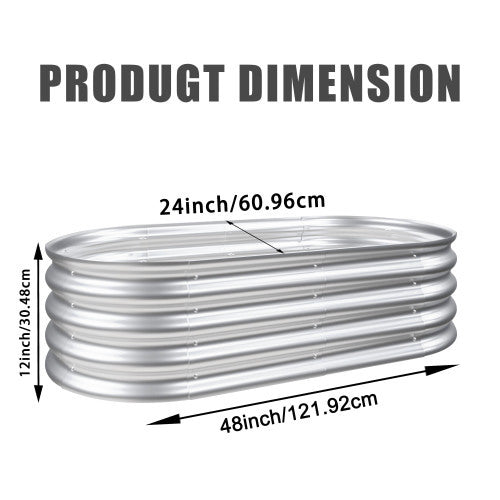 4x2x1ft Raised Garden Bed Kit, Galvanized Planter Raised Garden Beds For Outdoor For Vegetables,Flowers &Herbs, Heavy Duty, Rust-Resistant, Easy Assembly - Outdoor Chilling
