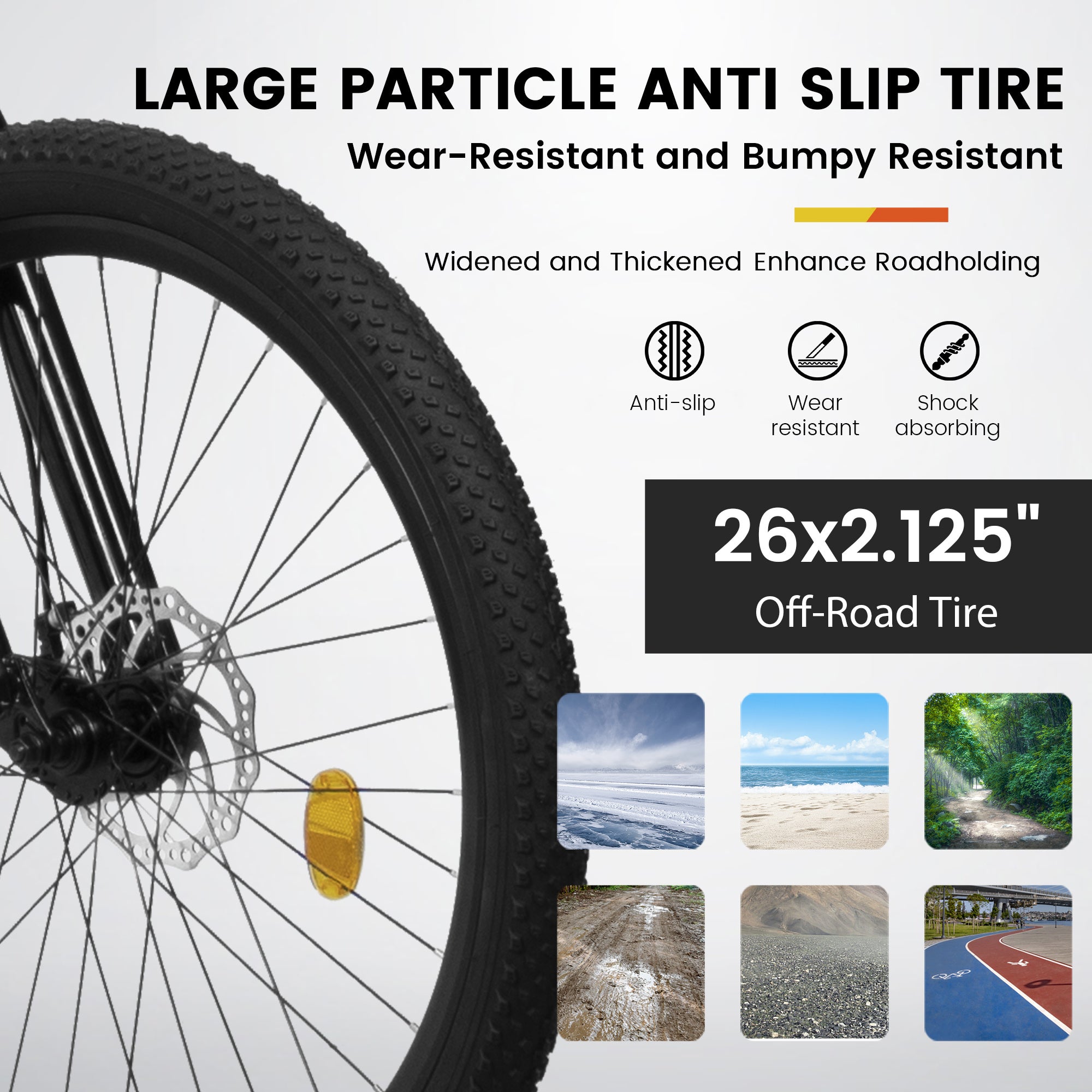 A26336-26 Inch Steel Frame Shock Fork Plus Shock Absorber 21-speed Unisex Mountain Bike - Outdoor Chilling
