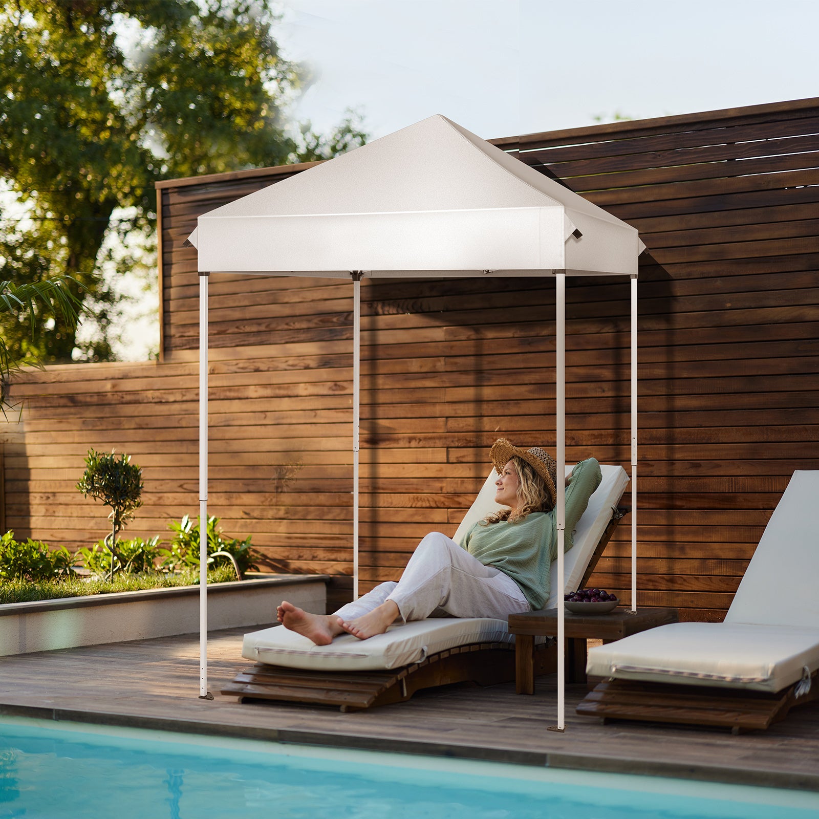 5X5ft White, Outdoor Awning - Outdoor Chilling