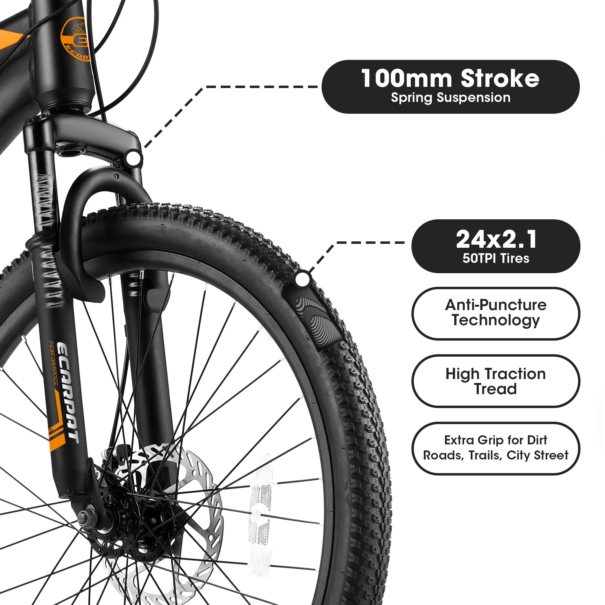A24299 24 Inch Mountain Bike Bicycle For Adults Aluminium Frame Bike Shimano 21-Speed With Disc Brake - Outdoor Chilling