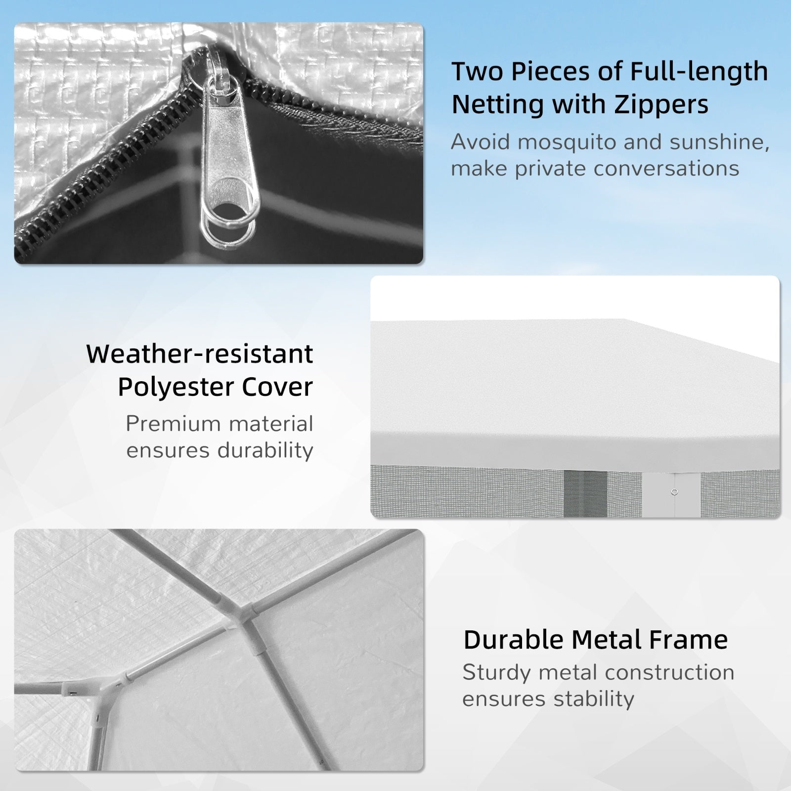 Outsunny 10' X 28' Party Tent Canopy, Outdoor Event Shelter Gazebo With 8 Removable Mesh Sidewalls, - Outdoor Chilling